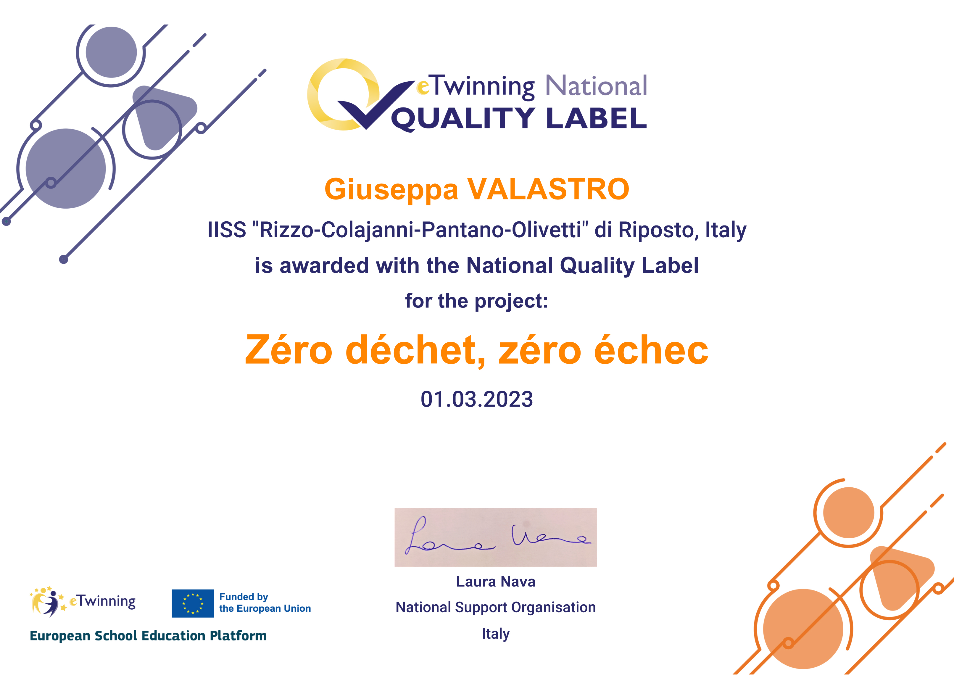 National Quality Label Project IIS Riposto 2023
